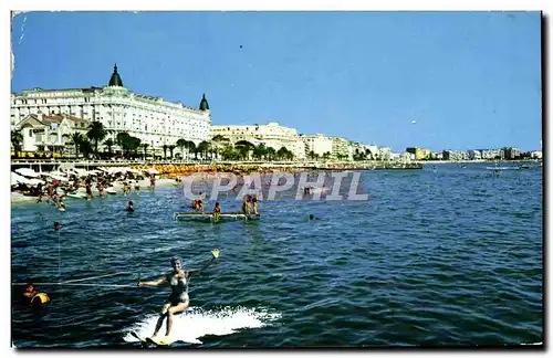 Cartes postales Cannes La Plage et les Hotels Ski nautique