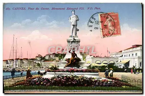 Ansichtskarte AK Cannes Place du Casino Monument Edouard VII