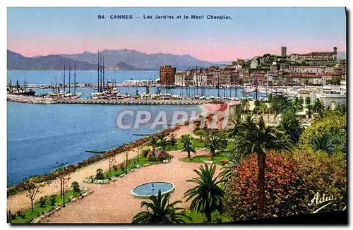 Cartes postales Cannes Les Jardins et le Mont Chevalier