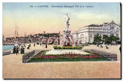 Ansichtskarte AK Cannes Monument Edouard VII et le Casino