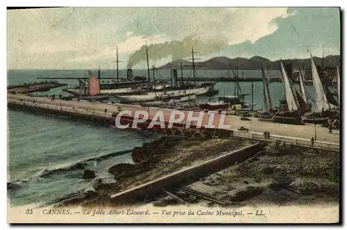 Cartes postales Cannes La jetee Albert Edouard Bateaux