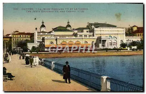 Cartes postales Cannes La jetee Edouard VII et le casino