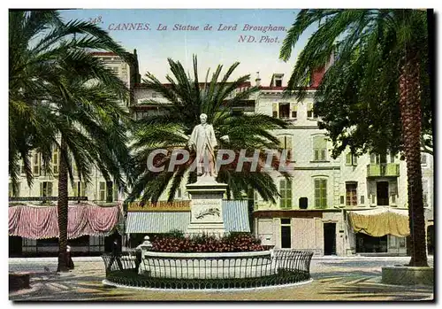 Cartes postales Cannes La Statue de Lord Brougham