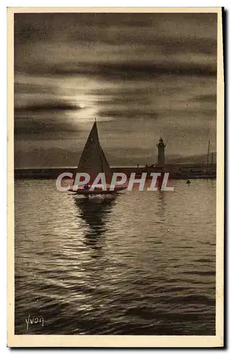 Cartes postales Cannes Coucher de soleil Bateau