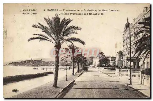 Cartes postales Cannes Promenade de la Croisette et le Mont Chevalier