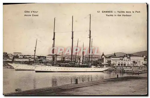 Ansichtskarte AK Cannes Yachts dans le Port Bateaux