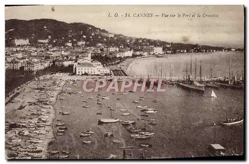 Ansichtskarte AK Cannes Vue sur le Port et la Croisette Bateaux