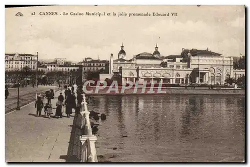 Ansichtskarte AK Cannes Le Casino Municipal et la jolte promenade Edouard Vll