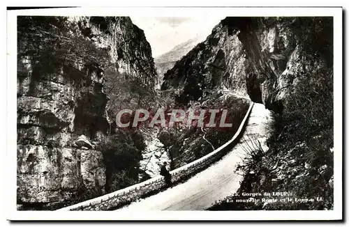 Cartes postales Gorges du Loup La novuelle route et le loup