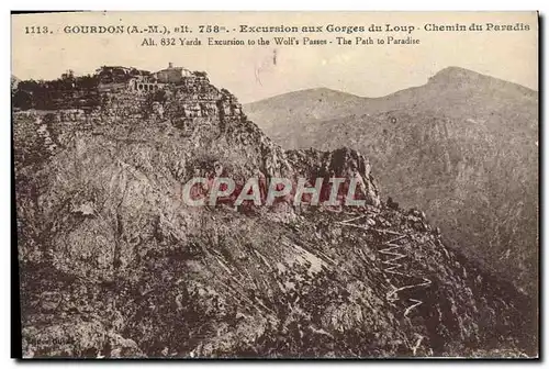 Cartes postales Gourdon Excursion aux Gorges du Loup Chemin du Paradis