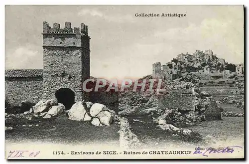 Ansichtskarte AK Environs de Nice Ruines de Chateauneuf