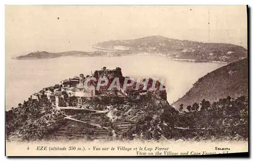 Ansichtskarte AK Eze Vue sur le Village et le Cap Ferrat