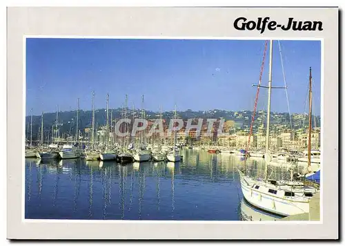 Moderne Karte Golfe Juan Vue sur le Port Bateaux