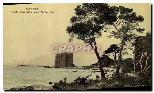 Cartes postales Cannes Saint Honorat ancien Monastere (carte toilee)