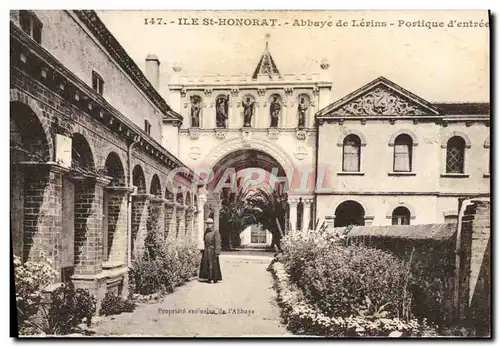 Cartes postales Ile St Honorat Abbaye de Lerins Portiquue d&#39entree