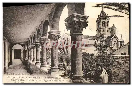 Cartes postales Ile St Honorat Abbaye de Lerins Le cloitre interieur et l&#39eglise Galerie