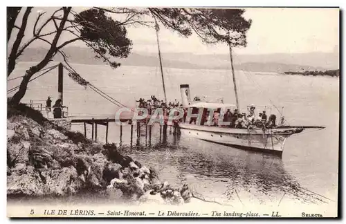 Ansichtskarte AK lle de Lerins Saint Honorat Le Debarcadere Bateau