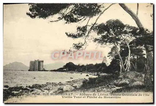 Ansichtskarte AK lle St Honorat Abbaye de Lerins Pointe orientale de l&#39ile Vieille tour et fleche du monastere