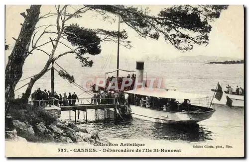 Cartes postales Cannes Debarcadere de l&#39lle St Honorat Bateau