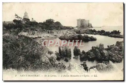 Cartes postales Saint Honorat lle de Lerins L&#39Ancien Monastere et l&#39Eglise