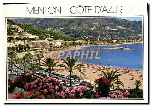 Cartes postales moderne Menton Cote D'Azur Les nouvelles plages de Garavan