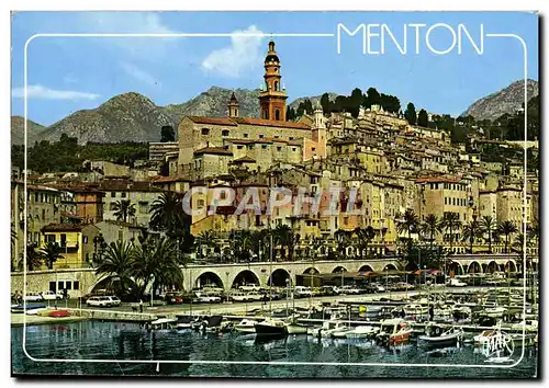 Cartes postales moderne Menton La vieille ville Bateaux