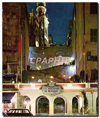 Cartes postales moderne Menton Cote D&#39Azur French Riviera Festival de musique Eglise Saint Michel la nuit