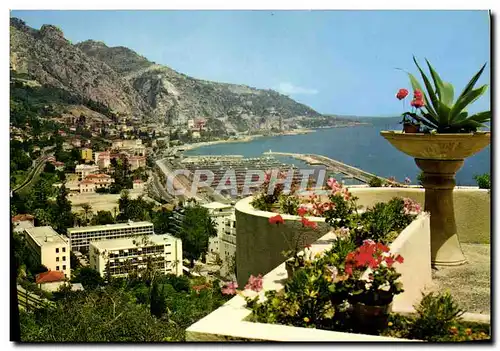 Moderne Karte Menton Perle de France Le port de Garavan et la frontiere franco italienne