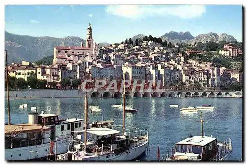 Cartes postales moderne Menton La vieille ville et le port