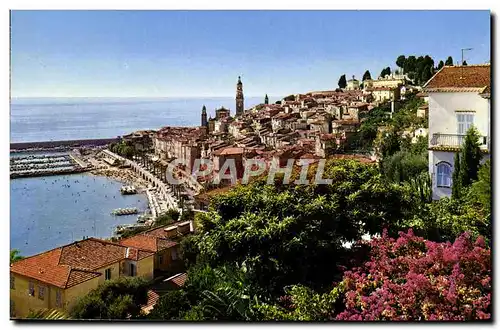 Moderne Karte Menton Vue Generale La Vieille Ville