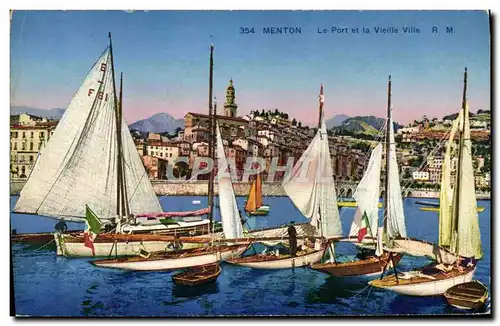 Ansichtskarte AK Menton Le Port et la Vieille Ville Bateaux