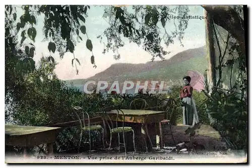 Ansichtskarte AK Menton Vue Prise de L&#39Auberge Garibaldi Femme