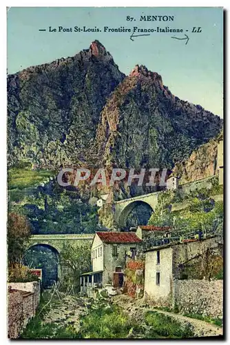 Cartes postales Menton Le Pont St Louis Frontiere Franco italienne