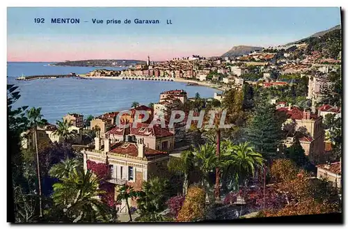 Ansichtskarte AK Menton Vue prise de Garavan