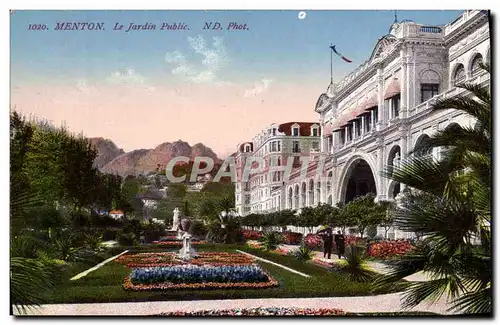 Cartes postales Menton Le jardin public