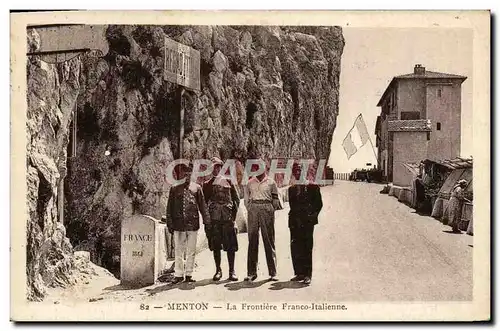 Cartes postales Menton La Frontiere Franco Italienne Douanes Douaniers