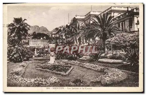 Cartes postales Menton Les Jardins et le Casino