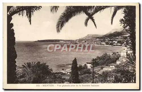 Cartes postales Menton Vue Generale Prise de la Frontiere italienne