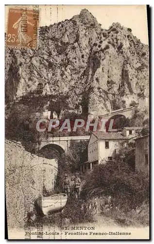 Ansichtskarte AK Menton Pont St Louis Frontiere Franco Italienne Douaniers