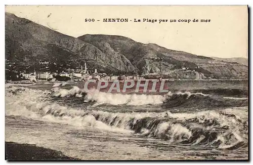 Ansichtskarte AK Menton La Plage Par Un Coup de Mer