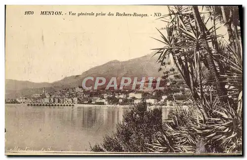 Ansichtskarte AK Menton Vue Generale Prise des Rochers Rouges