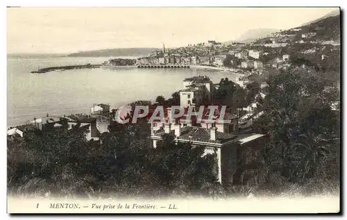 Cartes postales Menton Vue Prise de la frontiere