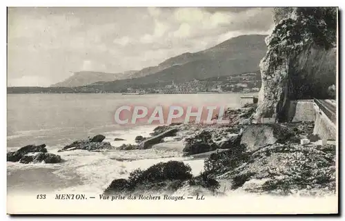 Cartes postales Menton Vue Prise des Rochers Rouges