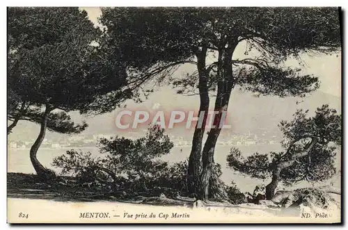 Cartes postales Menton Vue Prise Du Cap Martin