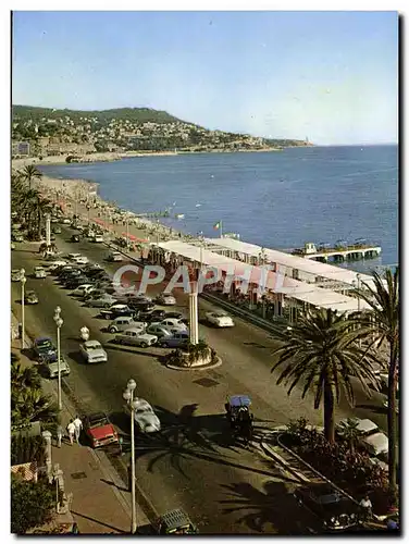 Moderne Karte Nice La Promenade Des Anglais et Le Mont Boron