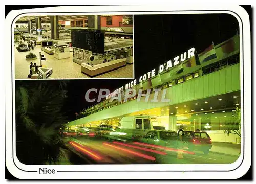 Cartes postales moderne Nice Riviera Cote D&#39Azur L&#39aeroport La nuit