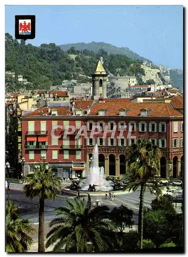 Cartes postales moderne Nice Vue partielle de la place MAssena La colluen du chateau