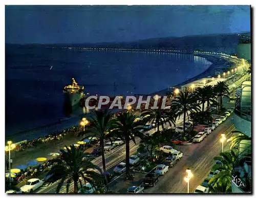 Cartes postales moderne Nice Cote D&#39Azur La Promenade des Anglais la nuit