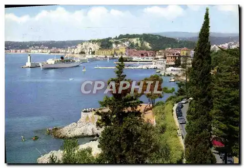 Moderne Karte Nice Cote D&#39Azur Le Napoleon sortant du port Bateau