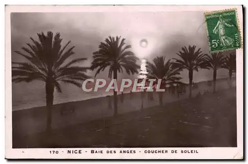 Cartes postales Nice Baie Des Anges Coucher De Soleil